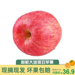 【某东/顺丰配送】砀宁果品 大沙河丑苹果苹果水果带箱10斤约18/24个果新鲜红富士苹果鲜 10斤装