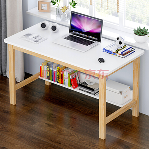 朗程 家用简易办公桌 暖白+松木框架 120CM 89.5元（1件5折）