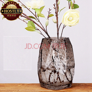  HOSTLY 豪斯特丽 几何石头玻璃花瓶 高22cm *3件 213.3元包邮（合71.1元/件）