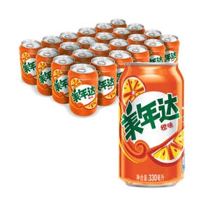 限浙江，美年达 Mirinda 橙味 汽水碳酸饮料 330ml*24罐