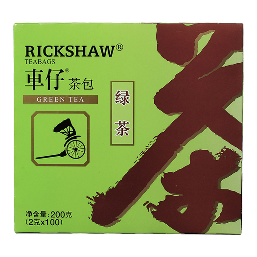 lipton立顿车仔绿茶茶叶100包200g袋泡茶茶包