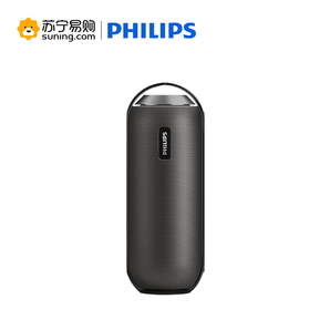 飞利浦（PhilipsBT6000无线便携式蓝牙4.0音箱 户外运动防水音响双扬声器低音炮 免提通话/NFC功能 黑色