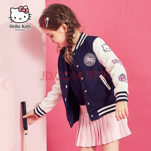  Hello Kitty 凯蒂猫 女童加绒厚款棒球服外套 83.4元包邮（需用券）