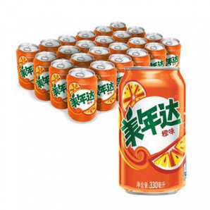 PEPSI 百事 美年达 橙味 果味型汽水 330ml*24罐 *2件 73.74元（下单立减）