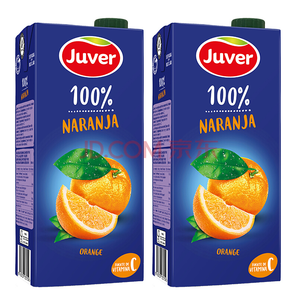 西班牙原装进口朱力（真维，Juver)100%橙汁1L*2盒
