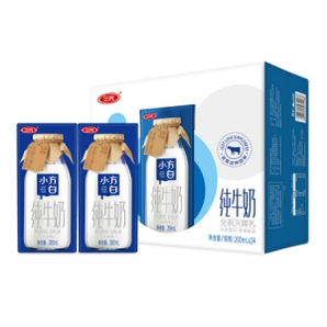 PLUS会员： 三元（SAN YUAN）小方白纯牛奶200ml*24