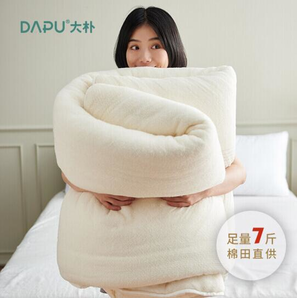 1日0点： DAPU 大朴 纯新疆棉花冬被被胎 7斤 200*230cm 158元包邮（0-2点）