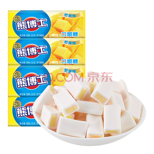 徐福记 熊博士 口嚼糖 儿童糖果 水果软糖 芒果味 休闲零食下午茶点心