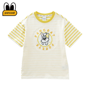 PANCOAT 盼酷 儿童条纹拼接短袖T恤 低至87.5元（3件7折）