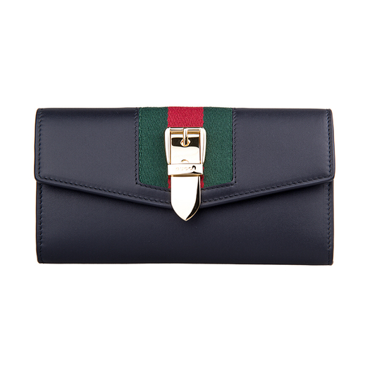 gucci 古驰 sylvie 女士红绿织带针扣钱包