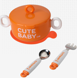rikang 日康 RK-C1005 婴儿碗吸盘叉勺餐具 3件套