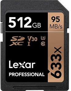 Lexar 雷克沙 512GB 633x高速 SDXC UHS-I卡 95MB/S 含税到手￥547.81