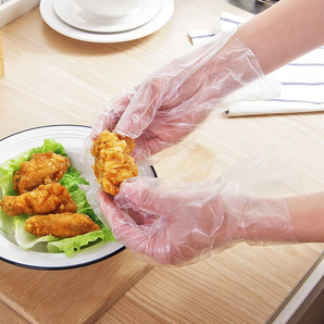 一次性手套食品餐饮美容家务手膜手套加厚PE透明塑料薄膜包邮