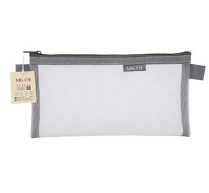 M&G 晨光 APB95494 透明网纱笔袋 灰色 *2件 +凑单品