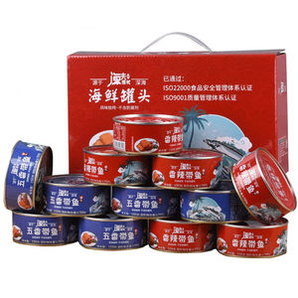 出口品质 渔夫很忙 即食香酥带鱼罐头12罐/1800g 整箱礼盒装