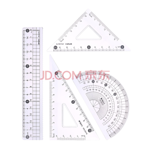 M&G 晨光 绘图测量套尺 (15cm直尺+三角尺*2+量角器) 组合装