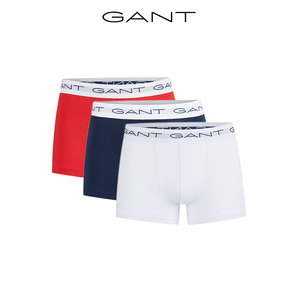GANT 甘特 男士三条装简约净色平角内裤 