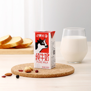 chenguang dairy 晨光 全脂纯牛奶 200ml*12盒*2