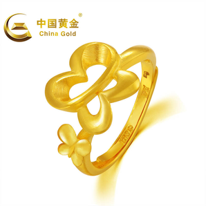  China Gold 中国黄金 蝶舞系列 足金戒指 3.3g 1341.3元包邮