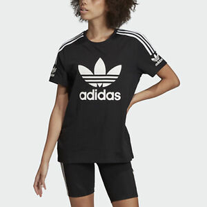 Adidas ORIGINALS 三道杠大logo女士短袖