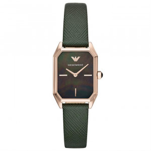 Emporio Armani 安普里奥阿玛尼  女士墨绿色方形气质休闲皮带欧美腕表 - AR11149