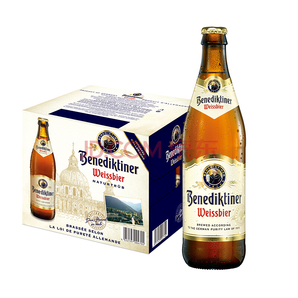 百帝王小麦白啤500ml*12瓶整箱 德国进口  修道院啤酒 Benediktiner