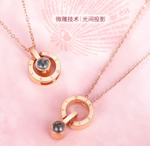 日本独立设计师珠宝品牌，IL&Co 玫瑰金双面佩戴钻石项链（主钻0.6分 附GIC证书）