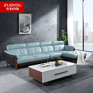 左右 ZY2517 现代简约真皮沙发 双扶手三人位 2.1m 3999元包邮（双重优惠）
