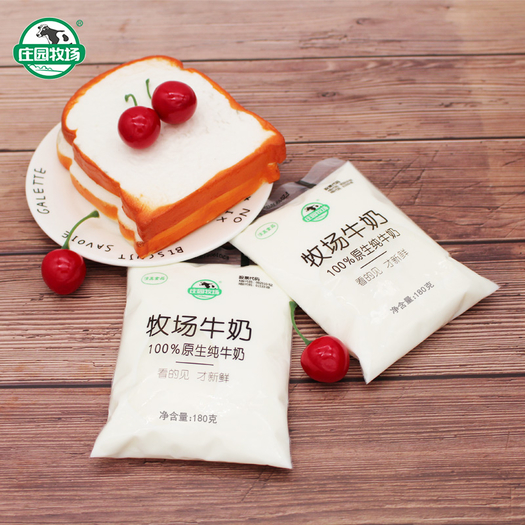 庄园牧场新鲜纯牛奶180g12袋