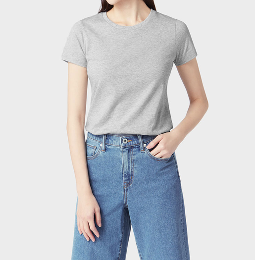 纯色百搭! lativ 诚衣 35218 女士罗纹纯棉短袖t恤 11元