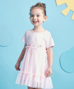 mesamis 蒙蒙摩米 2020夏新款女童洋气网纱连衣裙（80~130码）3色69元包邮（需领券）