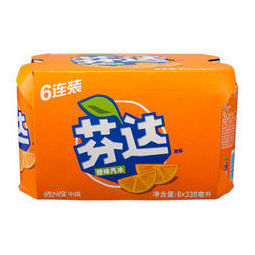 芬达 Fanta 橙味 汽水 碳酸饮料 330ml*6罐 六连包
