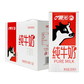 88VIP： 晨光牛奶 灭菌乳纯牛奶 200ml*12盒 