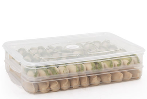 推特 冰箱保鲜防串味饺子盒（二层一盖） 