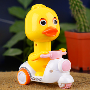 派佳 按压回力惯性小鸭子 玩具摩托车
