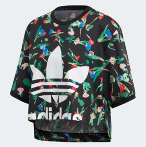 Adidas Originals 涂鸦花卉女士T恤