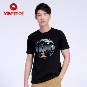 Marmot/土拨鼠2020春夏新款户外运动棉质 T恤