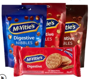 英国皇室指定供应商，麦维他 麦丽素巧克力豆80g*2包+消化饼48g