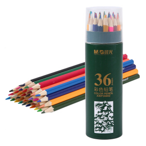 M&G 晨光 AWP36802 绿色PP筒装系列彩色铅笔 36色