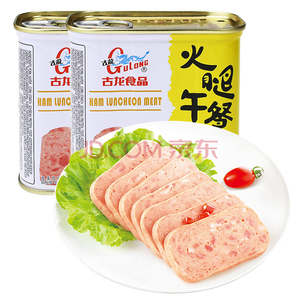 某东PLUS会员： 古龙食品 火腿午餐肉 肉罐头 340g*2罐