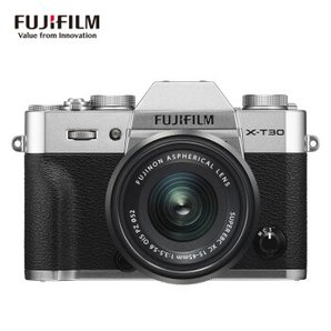 FUJIFILM 富士 XT30 单电相机 (银色、套机、15-45mm、 F3.5-5.6、2610万像素、APS-C)
