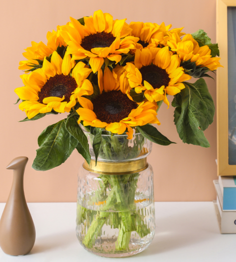 百永花坊云南向日葵鲜花5只装