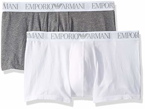 Emporio Armani 男款棉质弹力平角内裤2条装