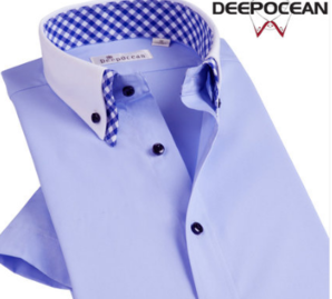 日本 深海 DeepOcean 双领不变形 高支新疆长绒棉 男免烫短袖衬衫