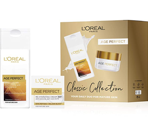prime会员！L'Oréal Paris 巴黎欧莱雅 Age Perfect礼盒装 洁面200ml+日霜50ml    