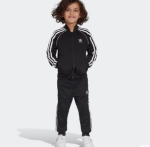 双11预售： adidas 阿迪达斯 小童长袖运动套装