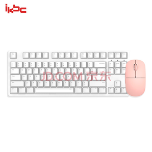 ikbc W200 键鼠套装 无线键鼠套装 办公键鼠套装 W1无线鼠标 电脑键盘 笔记本键盘 白色 茶轴