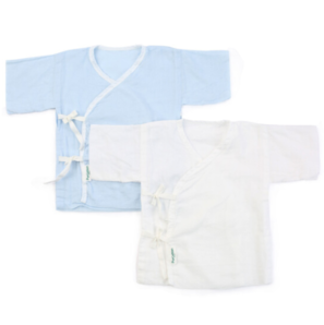 PurCotton 全棉时代 婴儿衣服 短款 蓝色+白色 2件/盒