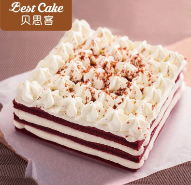 best cake 贝思客 白色红丝绒蛋糕 同城速递预定 450克