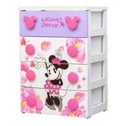 环保无毒 Iris 爱丽思塑料抽屉式收纳柜粉色4层 没得比